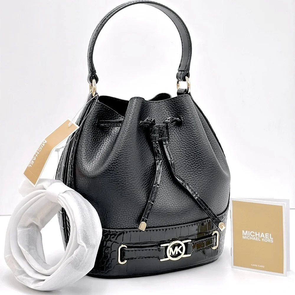MICHAEL KORS
Reed Medium Pebbled Leather Belted Bucket Messenger Satchel Crossb - Picture 1 of 14